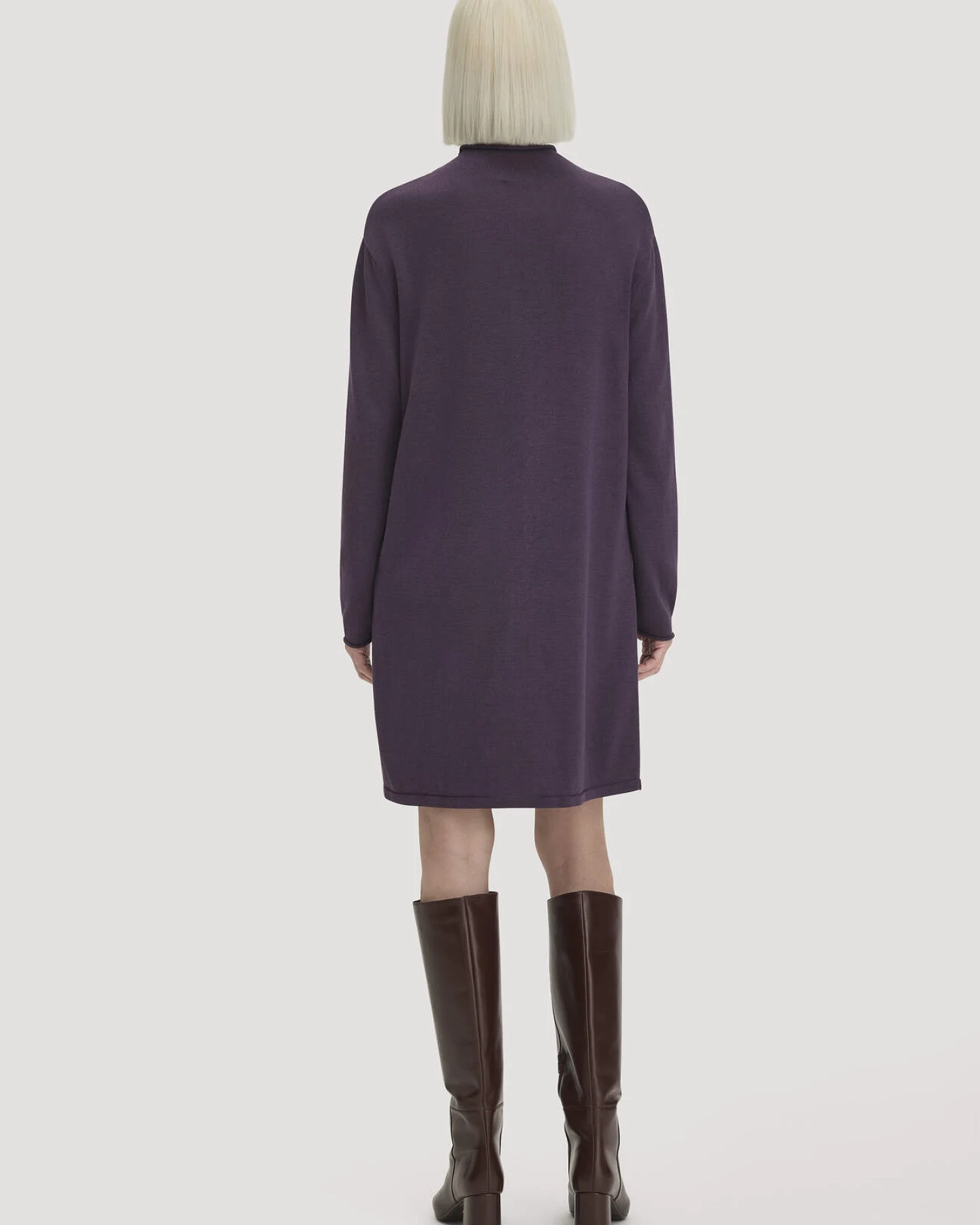 hessnatur Damen Strickkleid Relaxed aus TENCEL™ Lyocell mit Bio-Baumwolle - lila - Größe XL – Ansicht 2