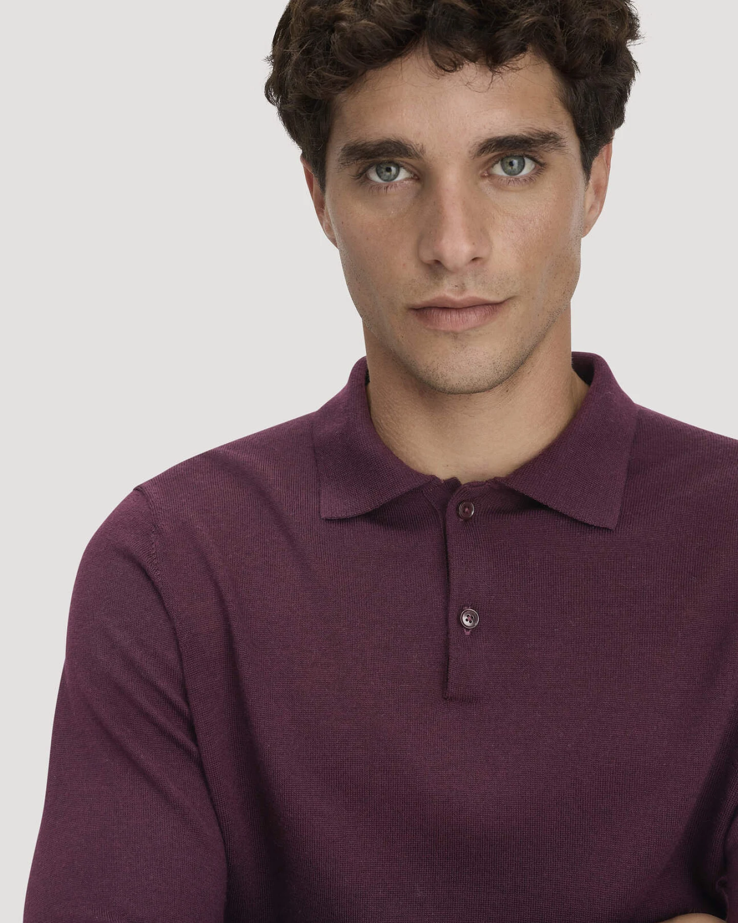 hessnatur Herren Strick Polo Regular aus Bio-Merinowolle - braun - Größe M – Ansicht 4