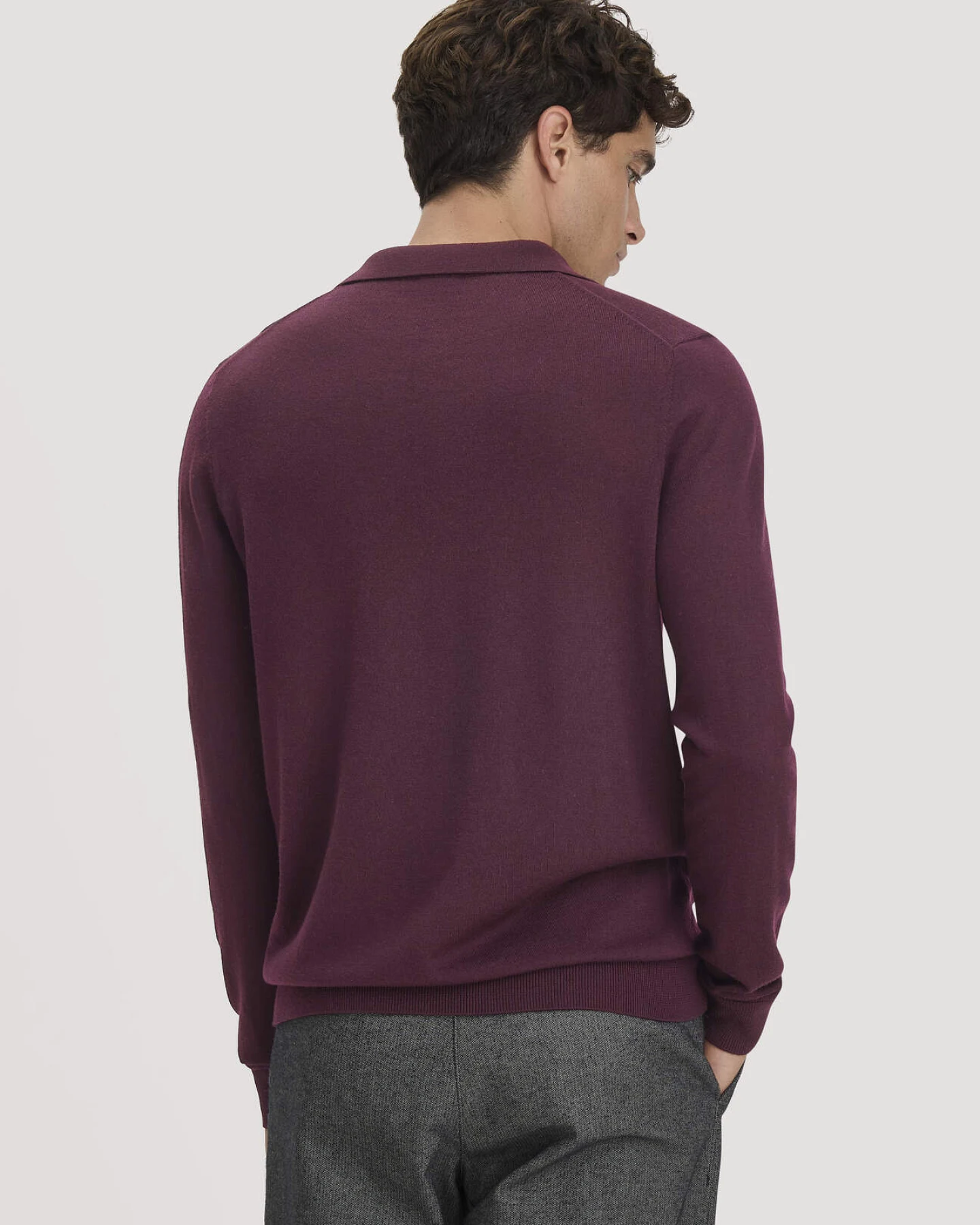 hessnatur Herren Strick Polo Regular aus Bio-Merinowolle - braun - Größe XXL – Ansicht 3