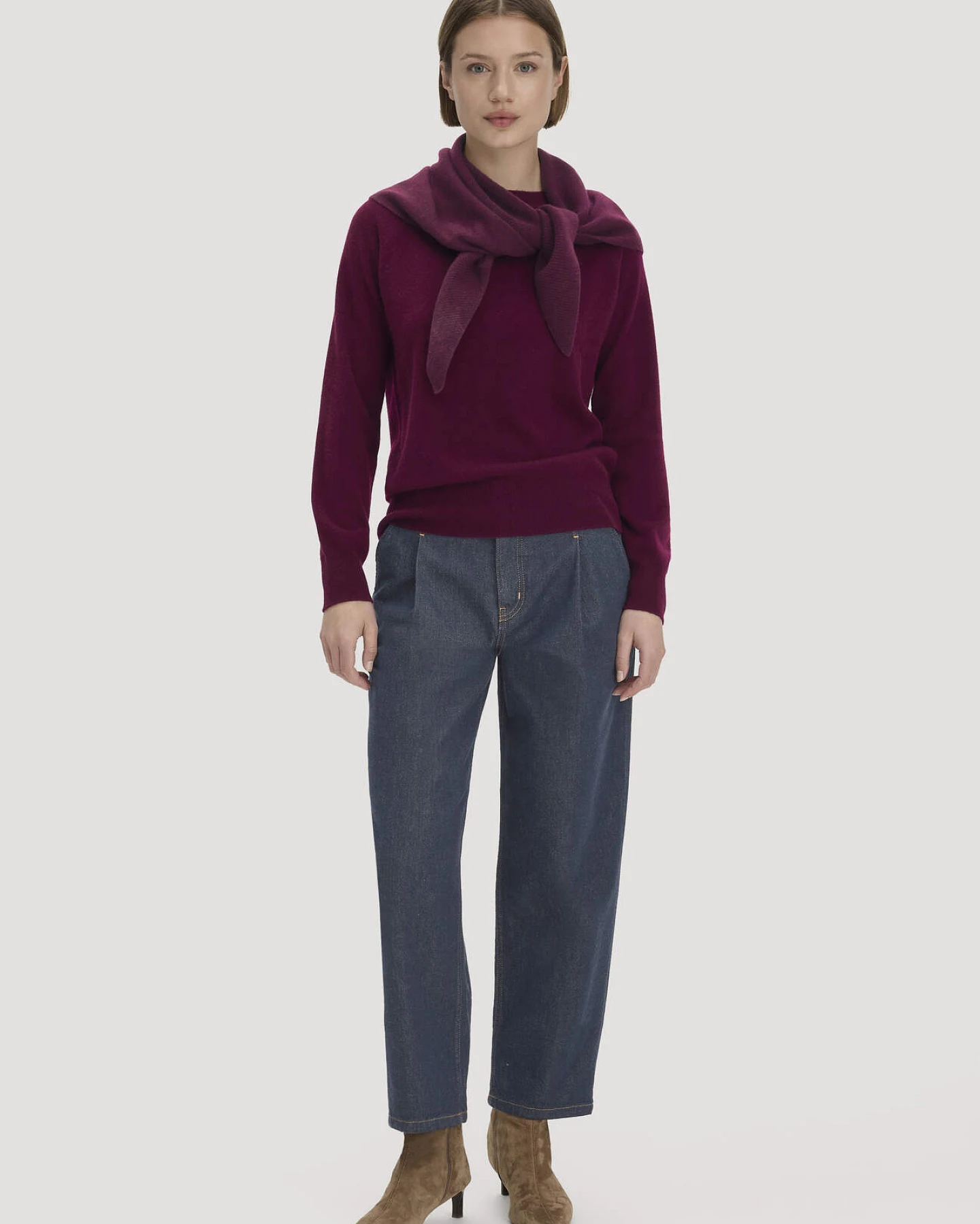 hessnatur Damen Pullover Relaxed BETTER RECYCLING aus Cashmere mit Recycling-Anteil - rot - Größe M – Ansicht 2