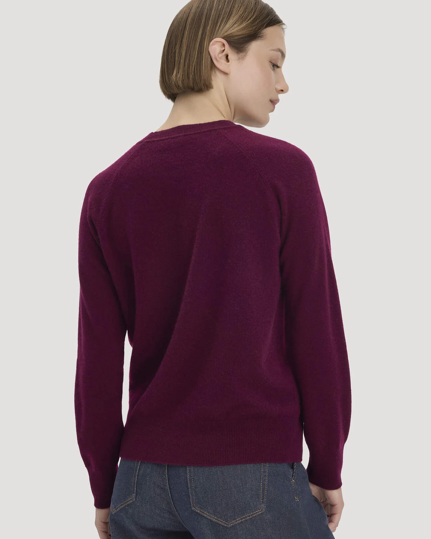 hessnatur Damen Pullover Relaxed BETTER RECYCLING aus Cashmere mit Recycling-Anteil - rot - Größe M – Ansicht 3