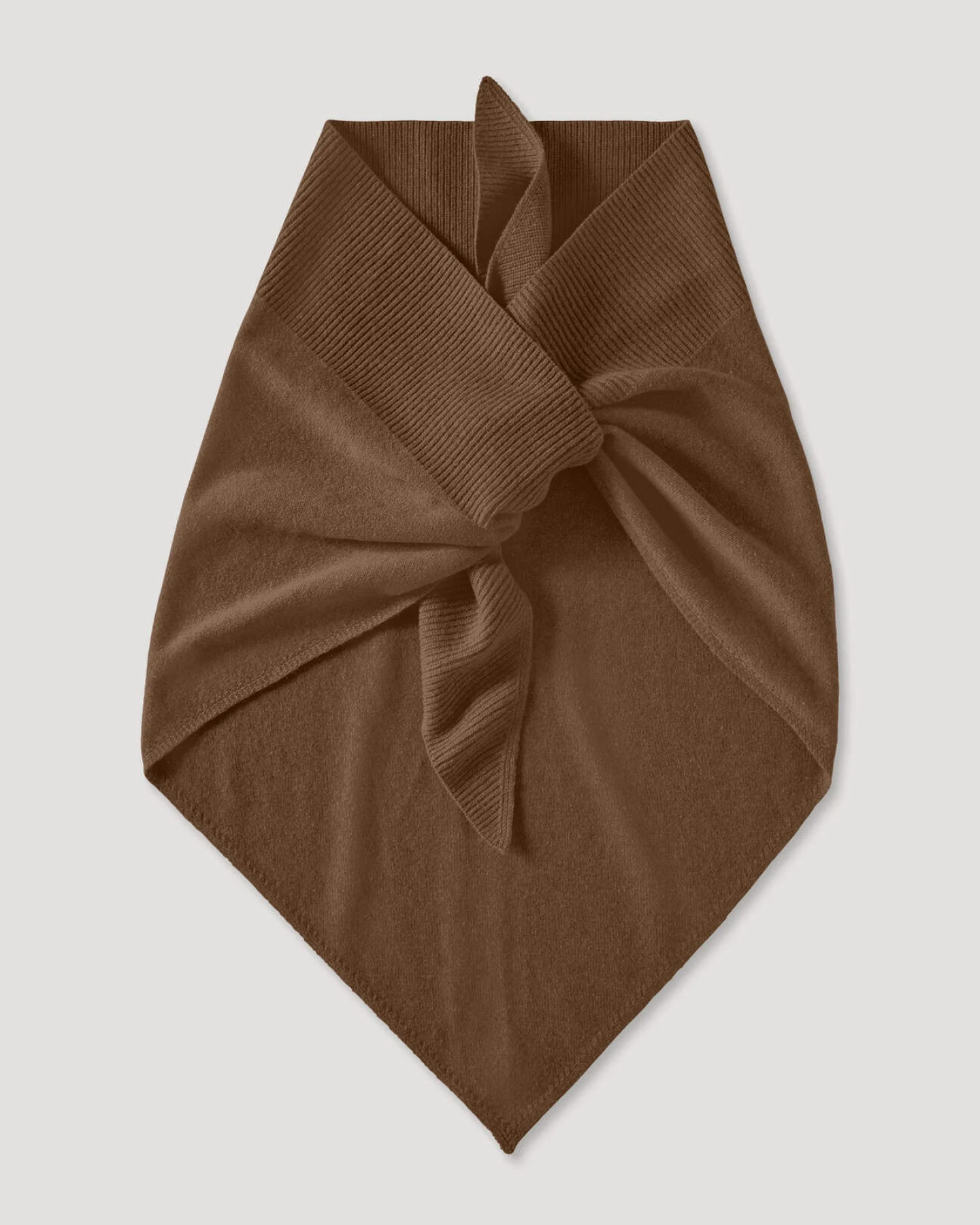 hessnatur Damen Dreieckstuch BETTER RECYCLING aus Cashmere - braun - Größe 57x125 cm – Ansicht 2