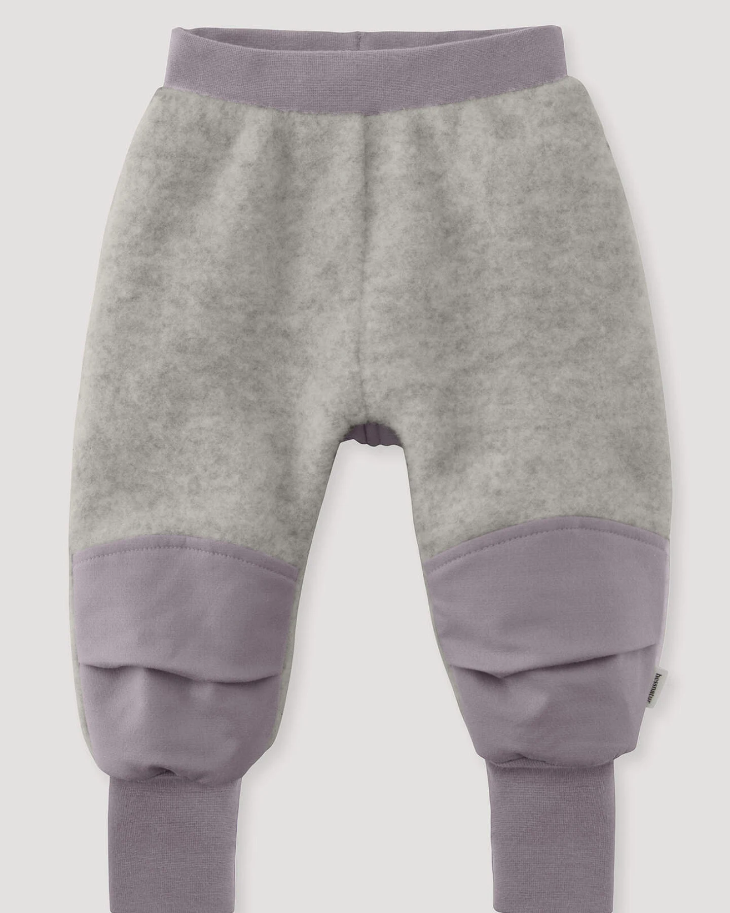 hessnatur Baby Wollfleece Hose mit Softshell aus Bio-Merinowolle - grau - Größe 62/68 – Ansicht 3