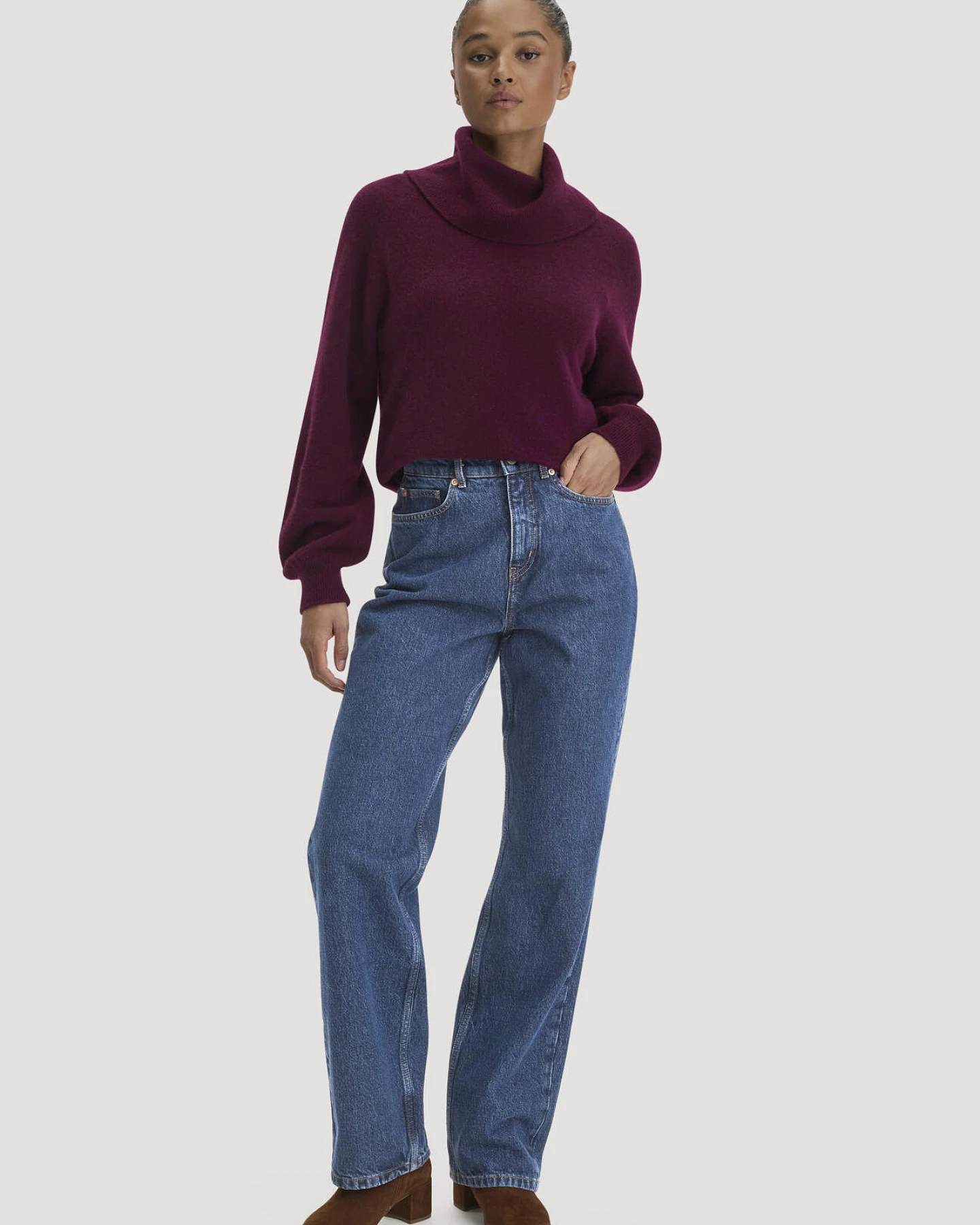 hessnatur Damen Strick-Pullover Relaxed BETTER RECYCLING aus Kaschmir - rot - Größe M – Ansicht 2