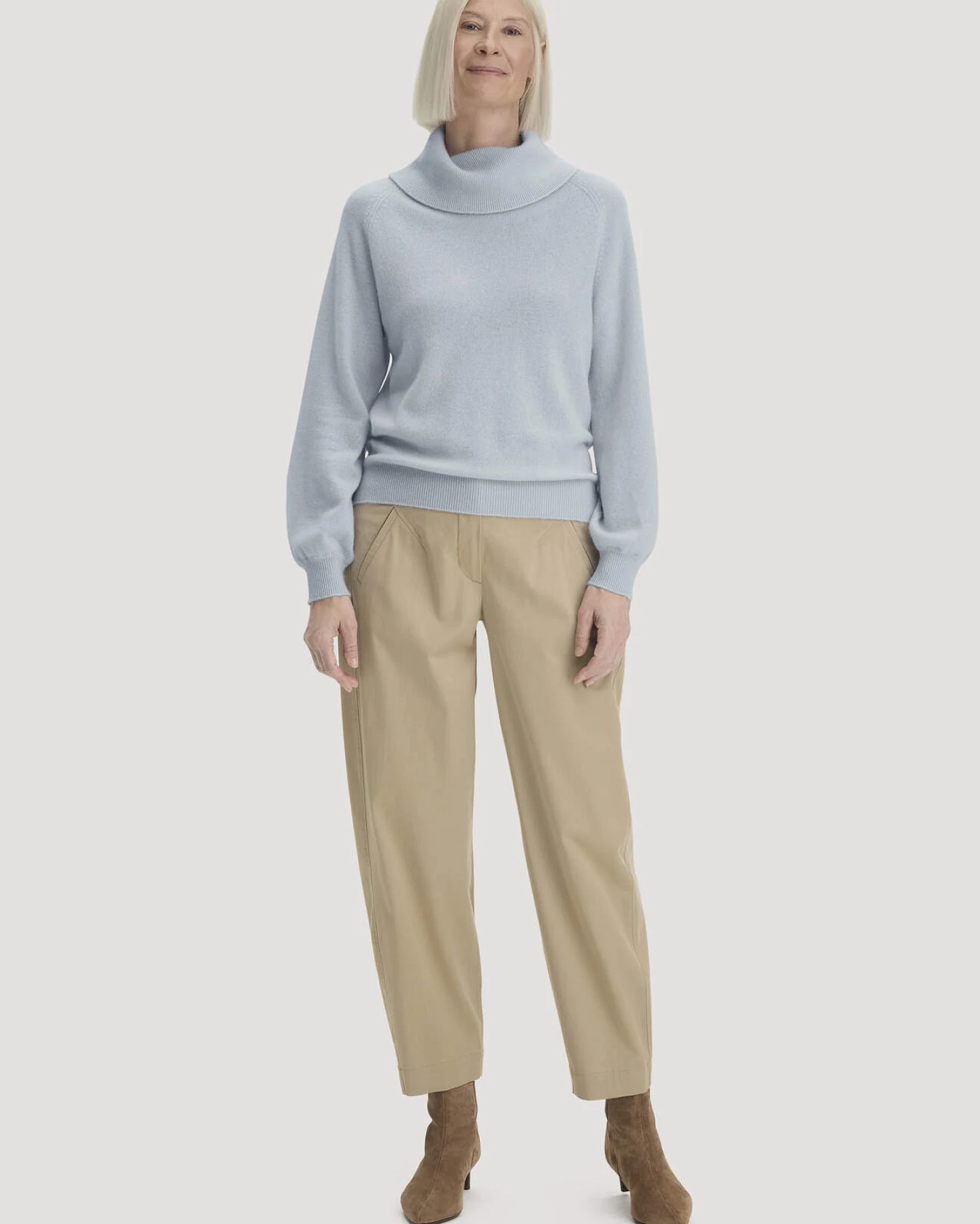 hessnatur Damen Strick-Pullover Relaxed BETTER RECYCLING aus Kaschmir - blau - Größe L – Ansicht 2