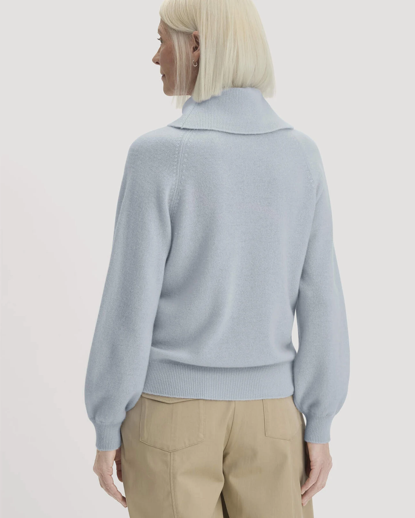 hessnatur Damen Strick-Pullover Relaxed BETTER RECYCLING aus Kaschmir - blau - Größe L – Ansicht 3
