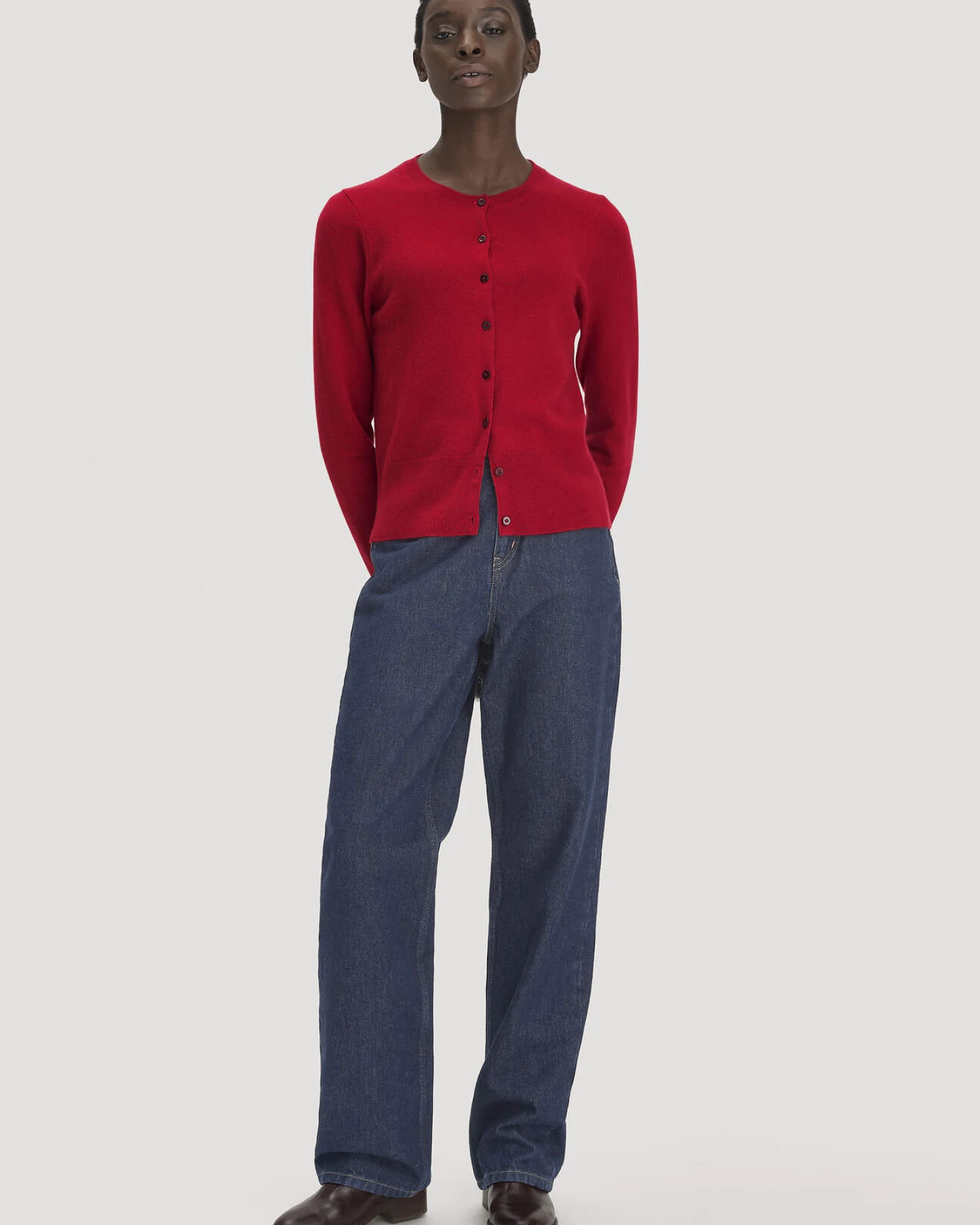 hessnatur Damen Strick Jacke Regular BETTER RECYCLING aus Cashmere - rot - Größe M – Ansicht 2