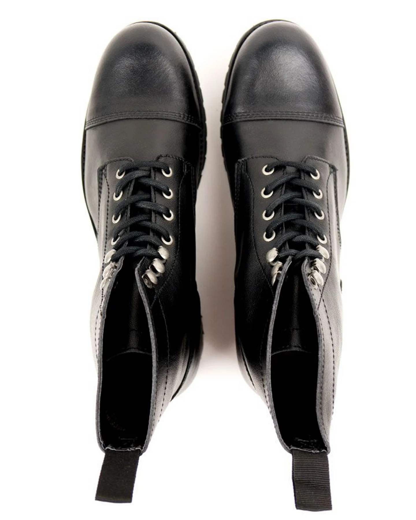 Will's Vegan Store Damen vegan Arbeitsstiefel Schwarz – Ansicht 2