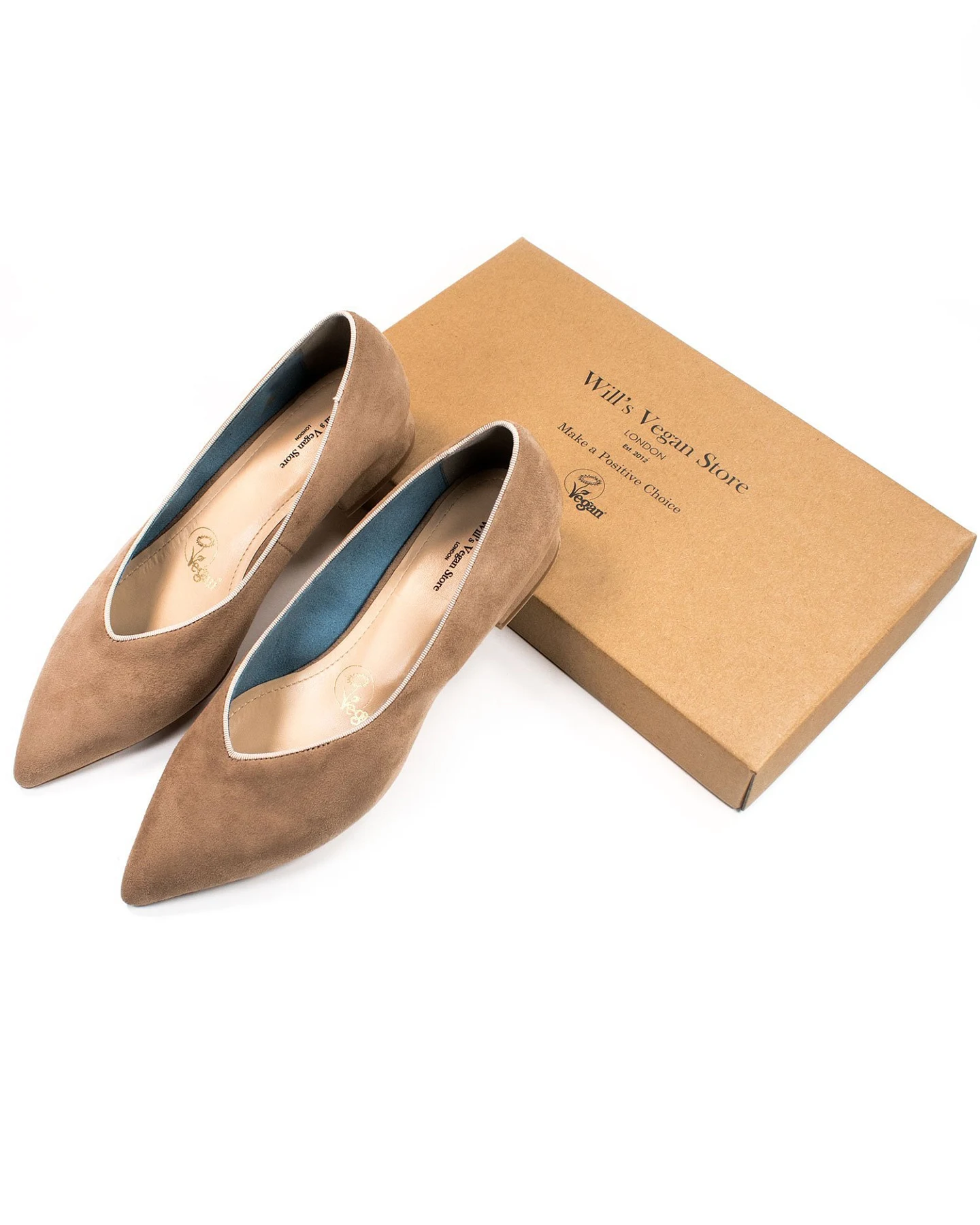 Will's Vegan Store Damen vegan Ballerinas Point Hellbraun – Ansicht 2