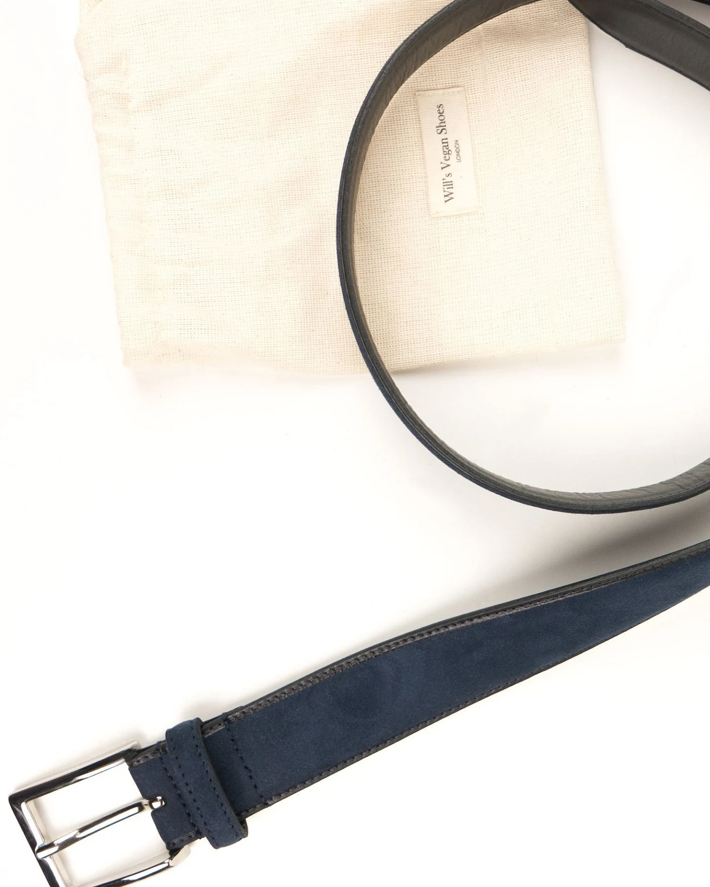 Will's Vegan Store Herren vegan Gürtel Continental 3,5 Cm Dunkelblau – Ansicht 2