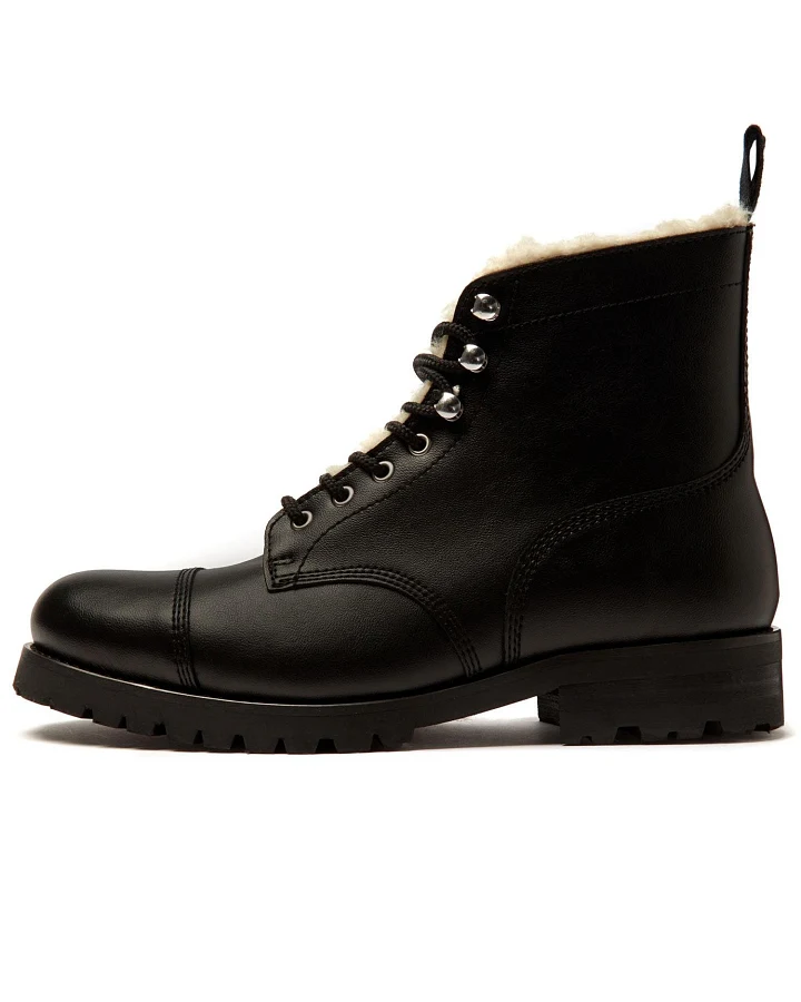 Will's Vegan Store Herren vegan Isolierte Arbeitsstiefel Schwarz