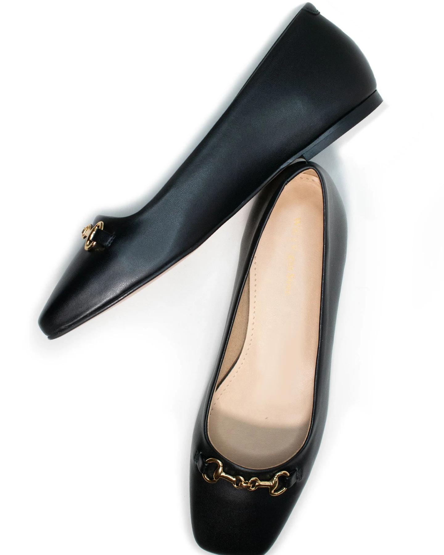 Will's Vegan Store Damen vegan Ballet Flats Square Toe Schwarz – Ansicht 2