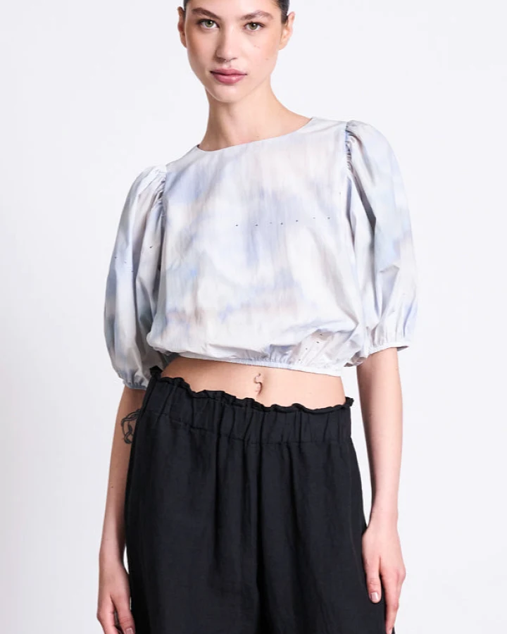 JAN 'N JUNE Damen vegan Bluse Laide Cloud Print
