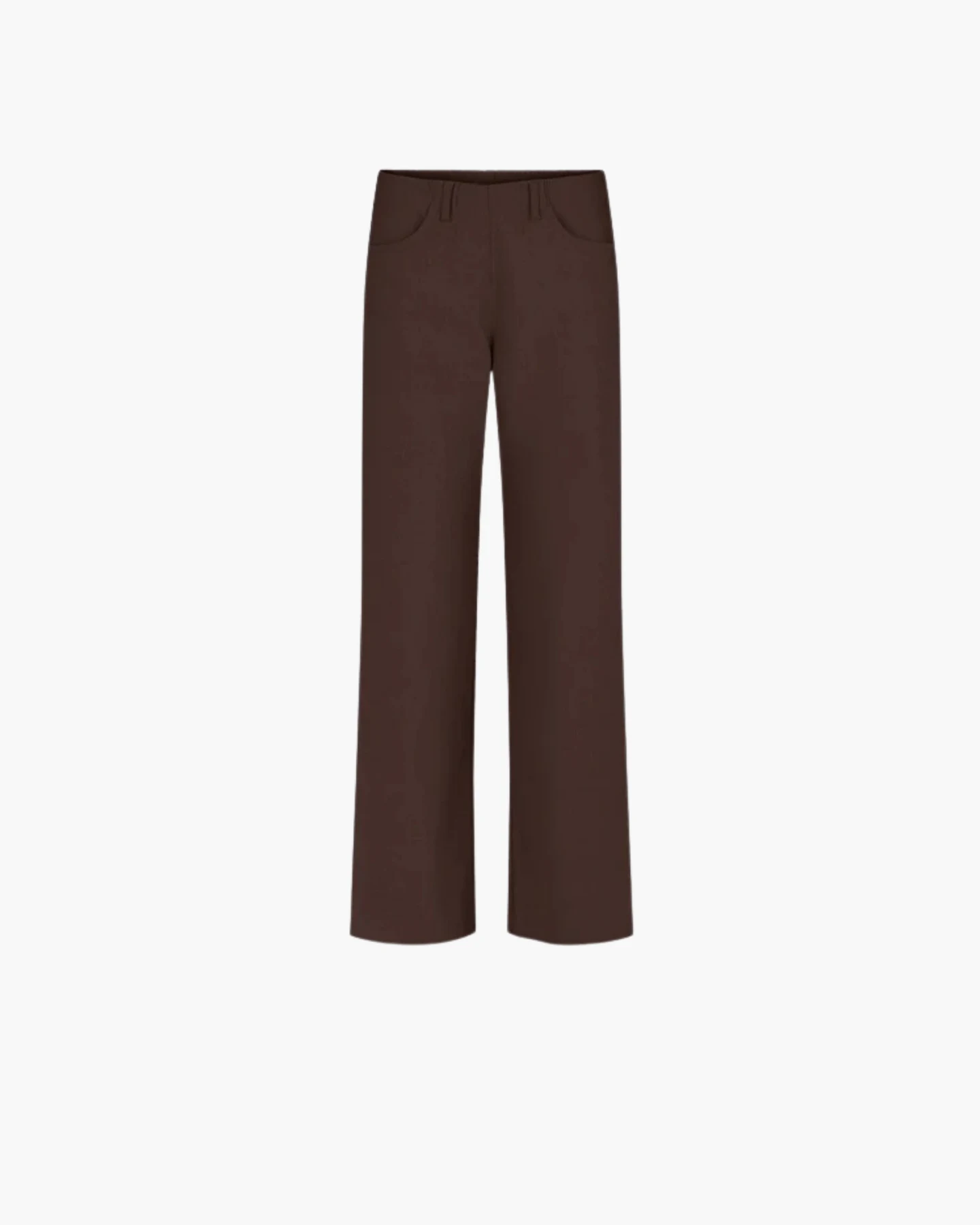 LAURIE Damen vegan Hose Donna Loose Mittellang Braun – Ansicht 2