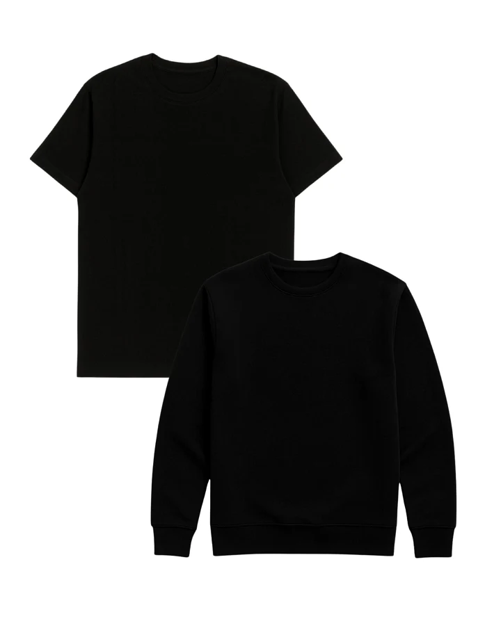GORG Herren vegan Set T-Shirt & Sweatshirt Schwarz