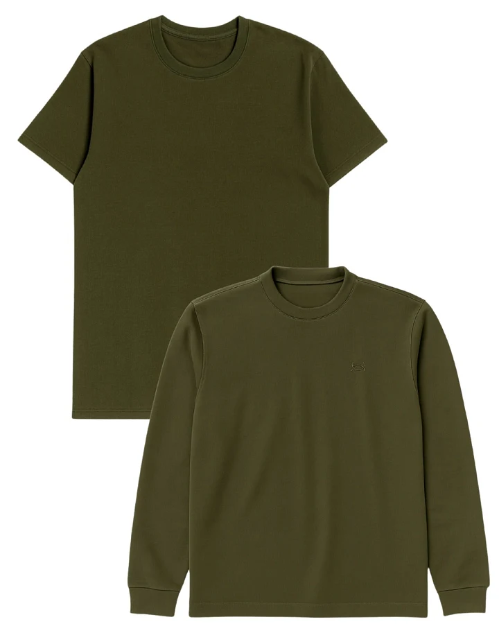 GORG Herren vegan Set T-Shirt & Sweatshirt Grün/Grün