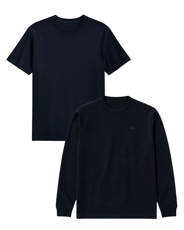 GORG Herren vegan Set T-Shirt & Sweatshirt Navy/Navy