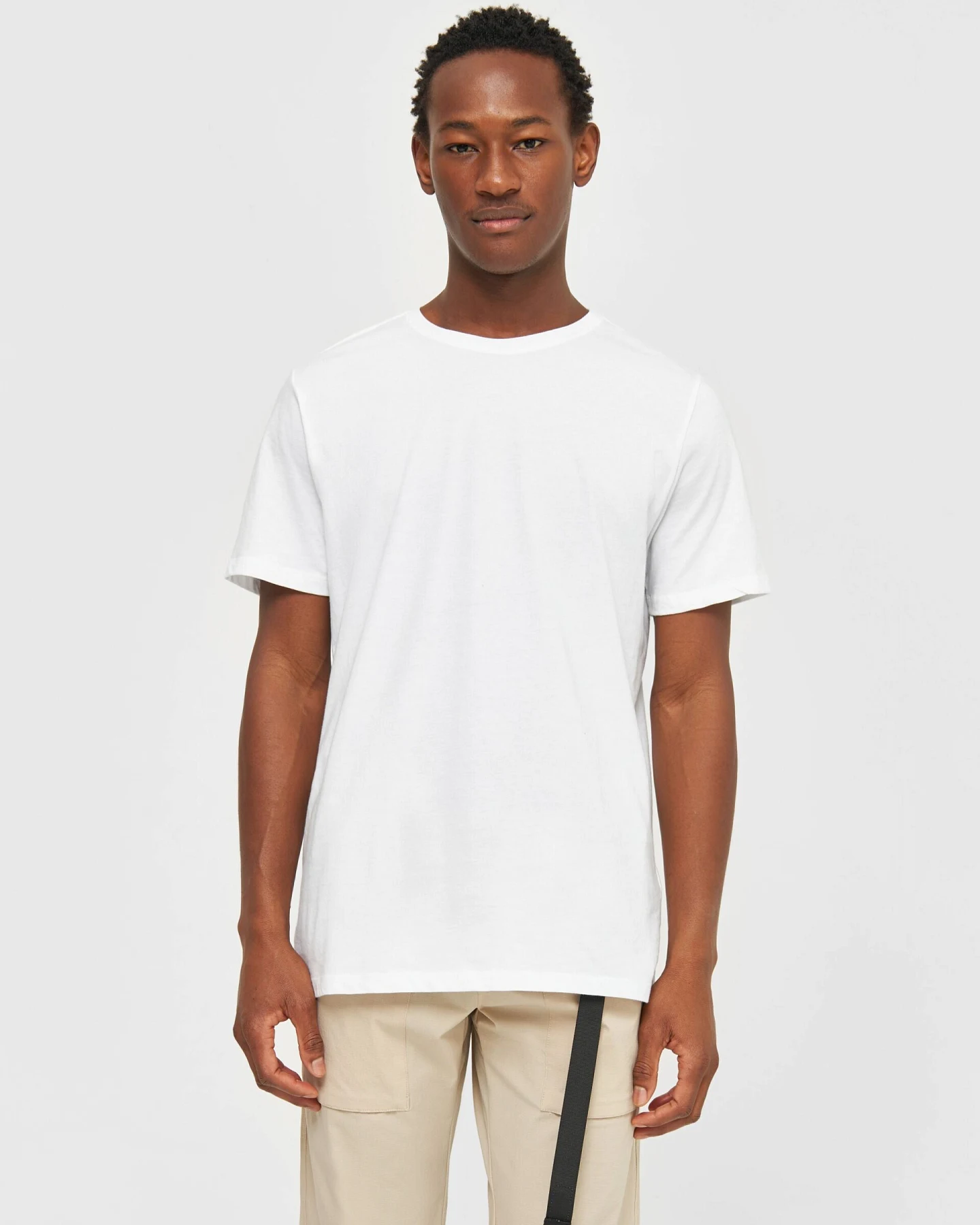 KnowledgeCotton Apparel Herren vegan 3er-Pack T-Shirts Strahlend Weiß – Ansicht 2