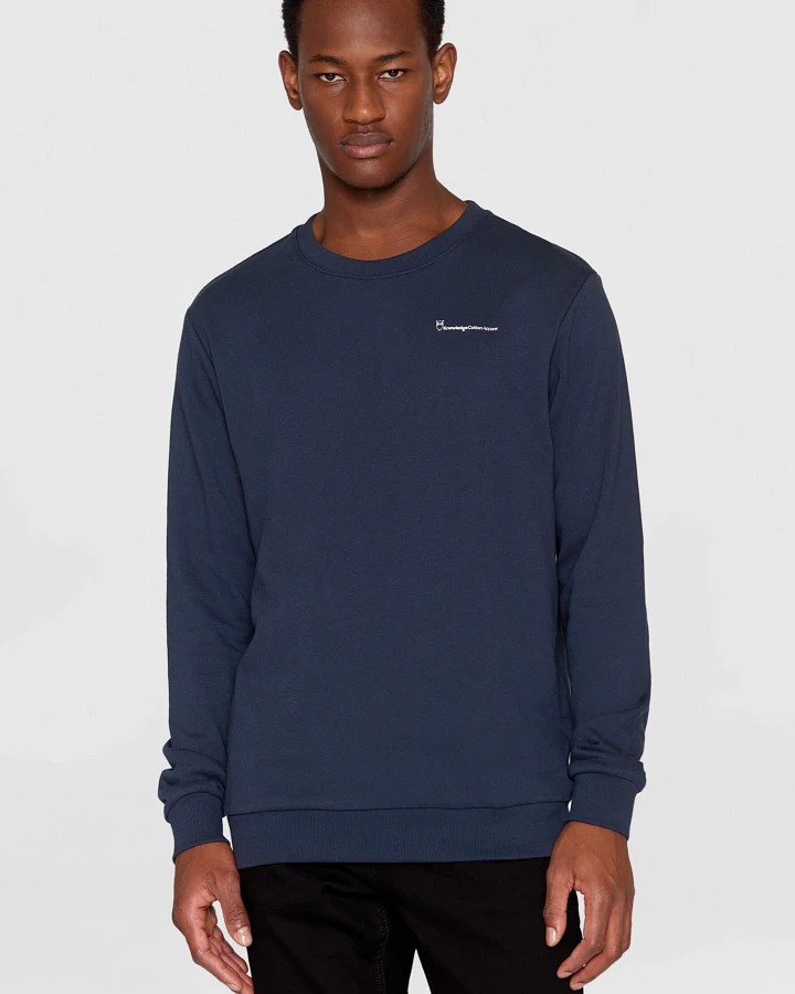 KnowledgeCotton Apparel Herren vegan Sweatshirt – Grundwissen Baumwolle Eclipse