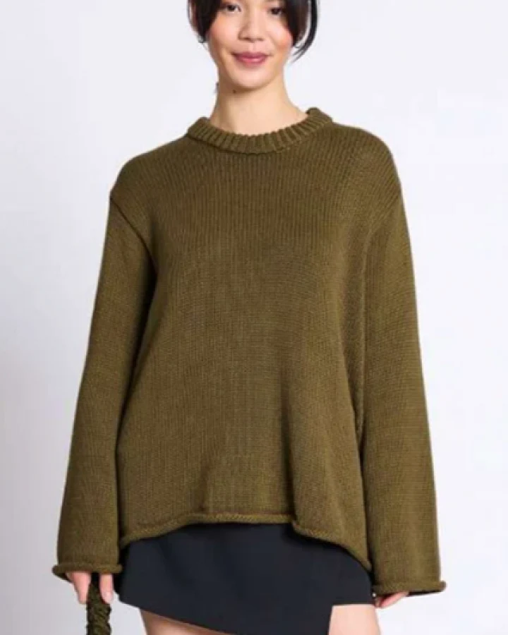 JAN 'N JUNE Damen vegan Pullover Sona Woody Olive
