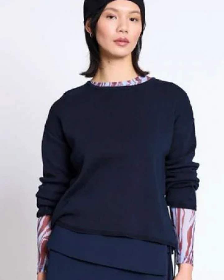 JAN 'N JUNE Damen vegan Pullover Williamsburg Nightfall Blue