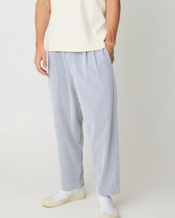 KnowledgeCotton Apparel Herren vegan Hose Ozone Relaxed Corduroy Vintage Indigo