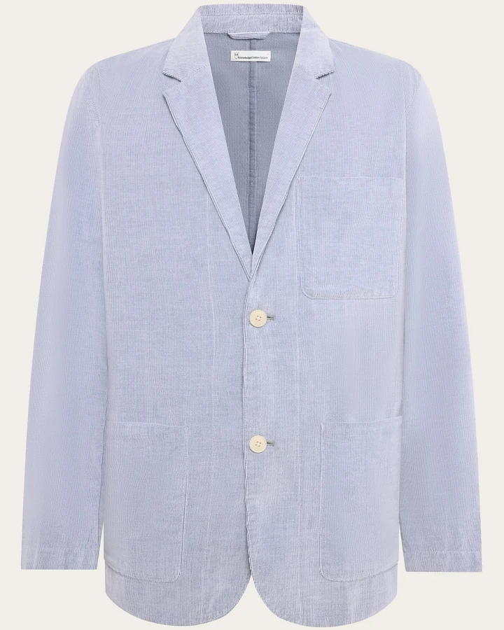 KnowledgeCotton Apparel Herren vegan Vintage -Blazer Aus Cord In Indigo