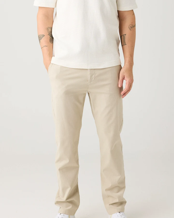 KnowledgeCotton Apparel Herren vegan Hose Chuck Regular Twill Beige