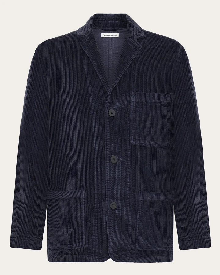 KnowledgeCotton Apparel Herren vegan Blazer Aus Cord Night Sky