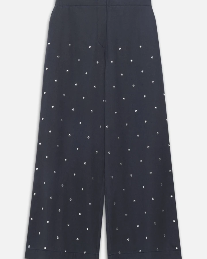 Alchemist Damen vegan Hose Moonflower Studs In Marineblau