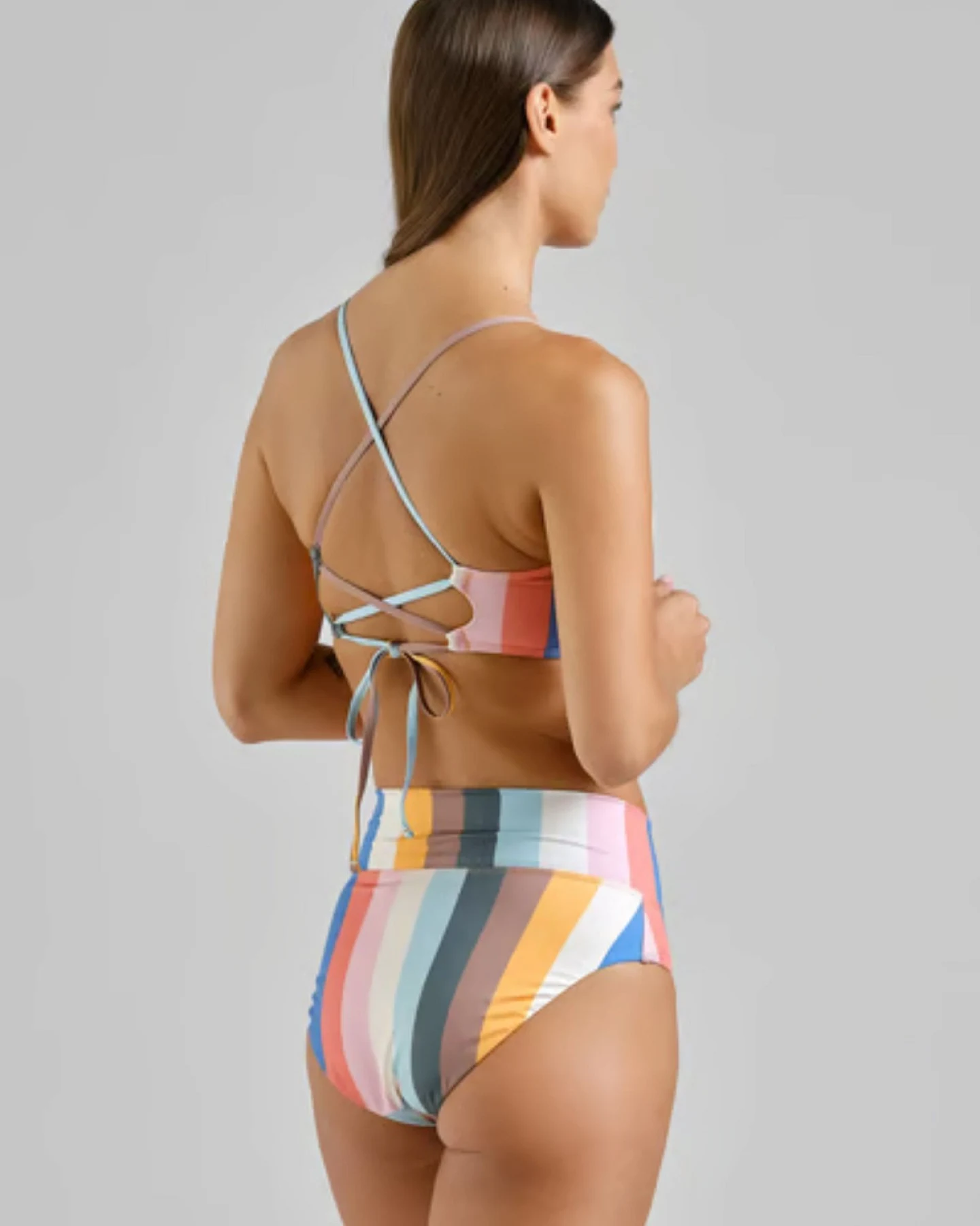 Bikini Top Alva Stripes Pink – Ansicht 4