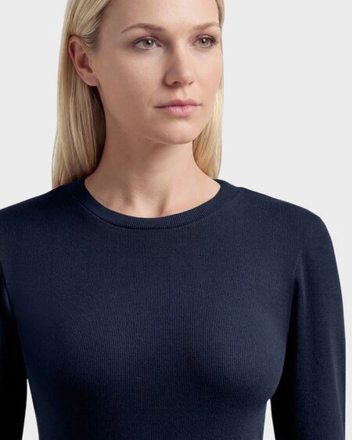 KnowledgeCotton Apparel Langarmshirt - Rib Scoop neck long sleeved - aus Bio-Baumwolle – Ansicht 4