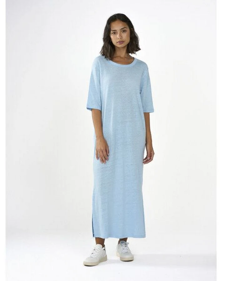 KnowledgeCotton Apparel Leinenkleid - Linen short sleeved t-shirt dress - GOTS/Vegan