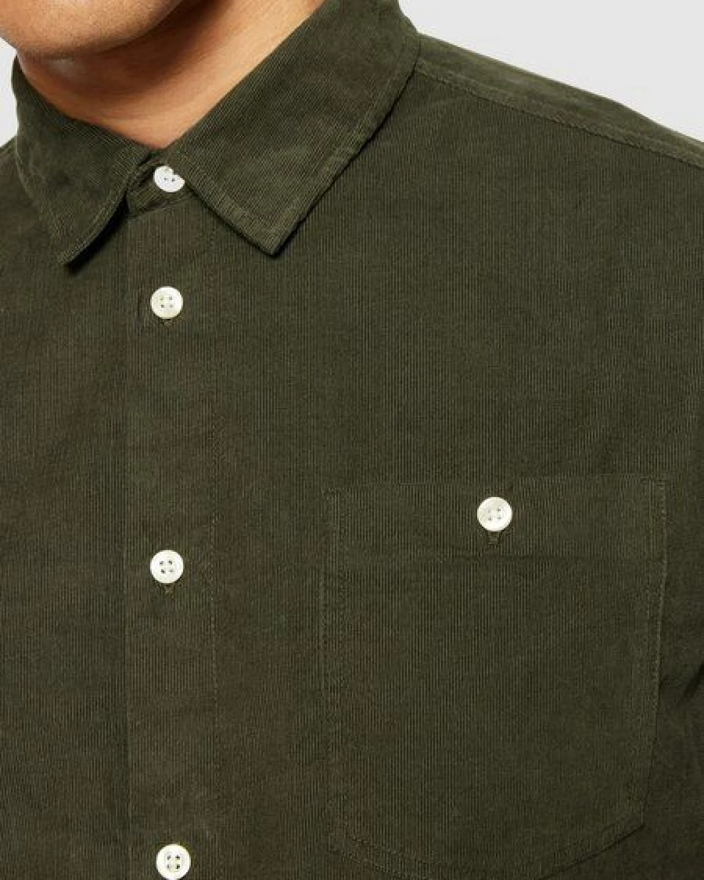 KnowledgeCotton Apparel Cord Hemd - Baby cord custom fit shirt - aus Bio-Baumwolle – Ansicht 4