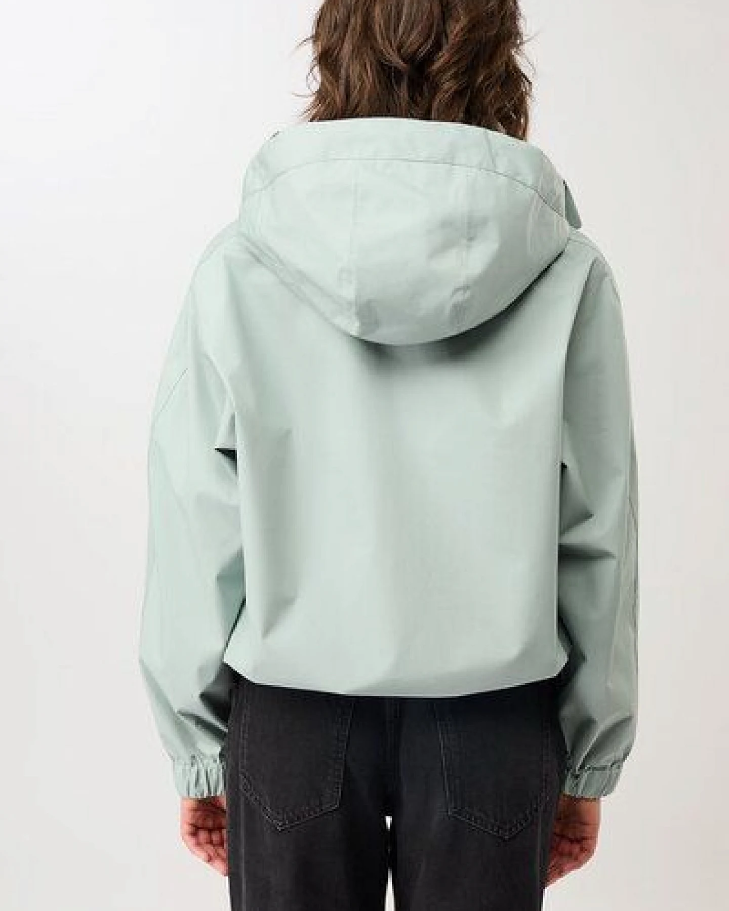LangerChen Kurze Regenjacke mit Reissverschlußtasche – Ansicht 3