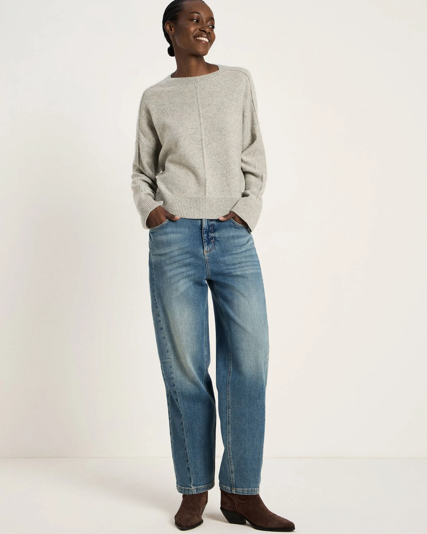 Oversized Rundhalspullover (GOTS) – Ansicht 2