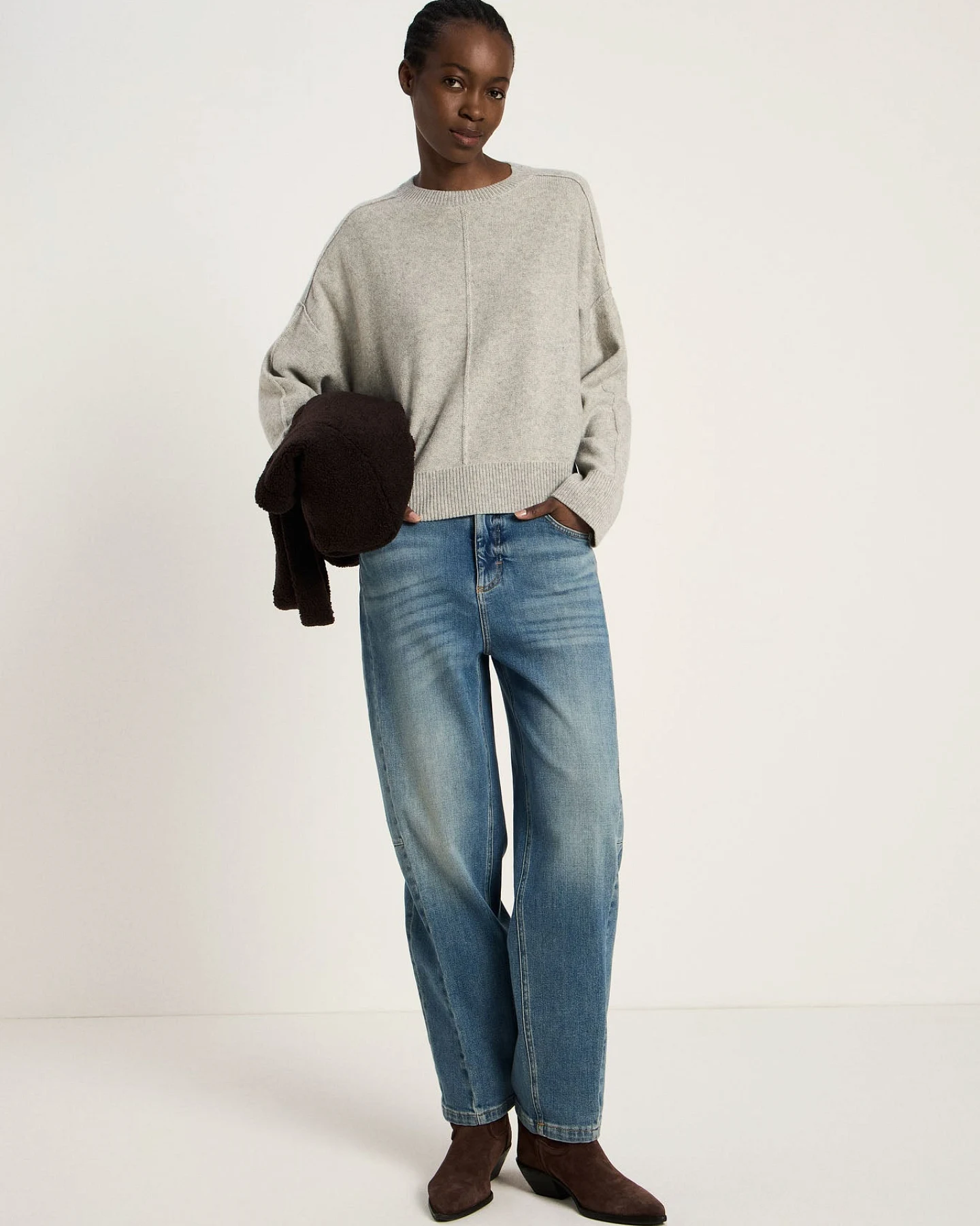 Oversized Rundhalspullover (GOTS) – Ansicht 3