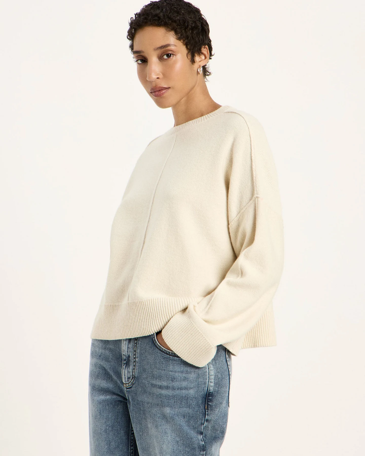 Oversized Rundhalspullover (GOTS) – Ansicht 2