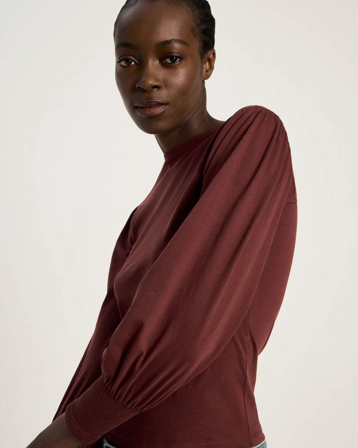 Shirt mit gerafftem Ärmel (GOTS) – Ansicht 3