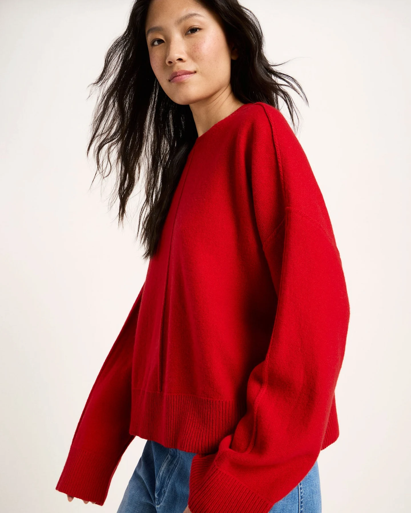 Oversized Rundhalspullover (GOTS) – Ansicht 3