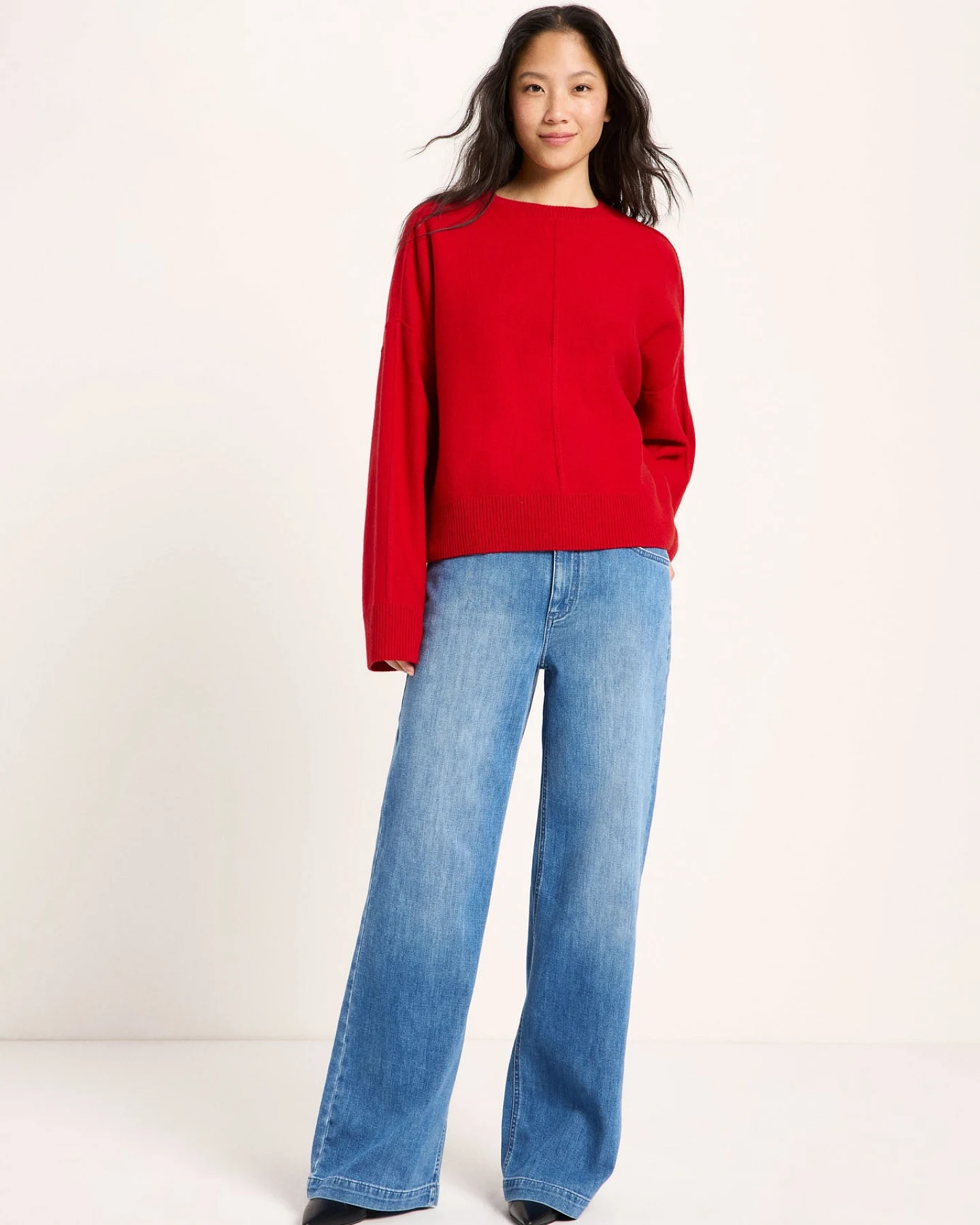 Oversized Rundhalspullover (GOTS) – Ansicht 2