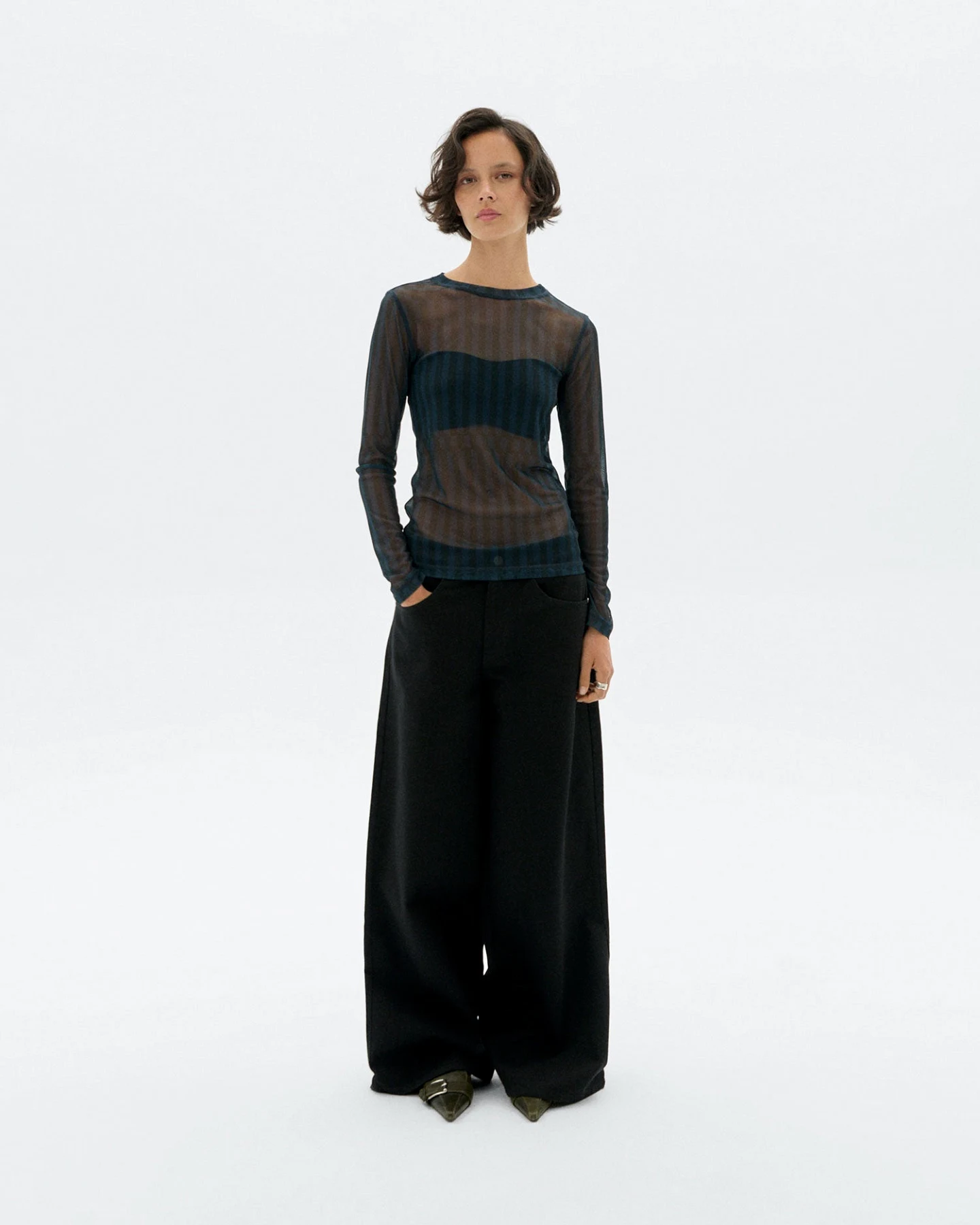 Thinking MU Damen vegan Hose Weites Bein Hedda Schwarz – Ansicht 2