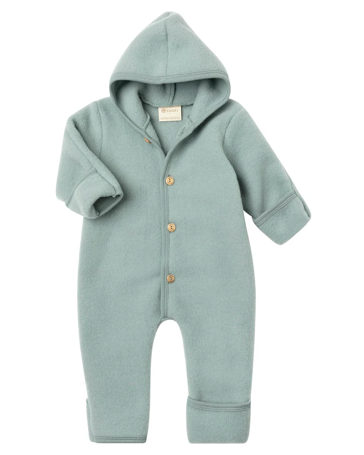 Engel - Wollfleece Overall bergblau melange