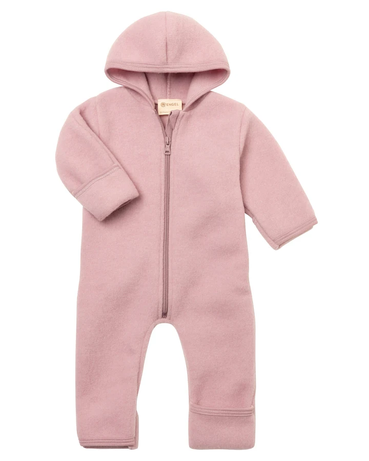Engel - Wollfleece Overall mit Reißverschluss rosenholz melange