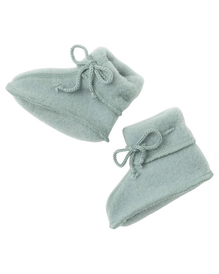 Engel Natur - Babyschühchen Wollfleece bergblau melange Gr. 1