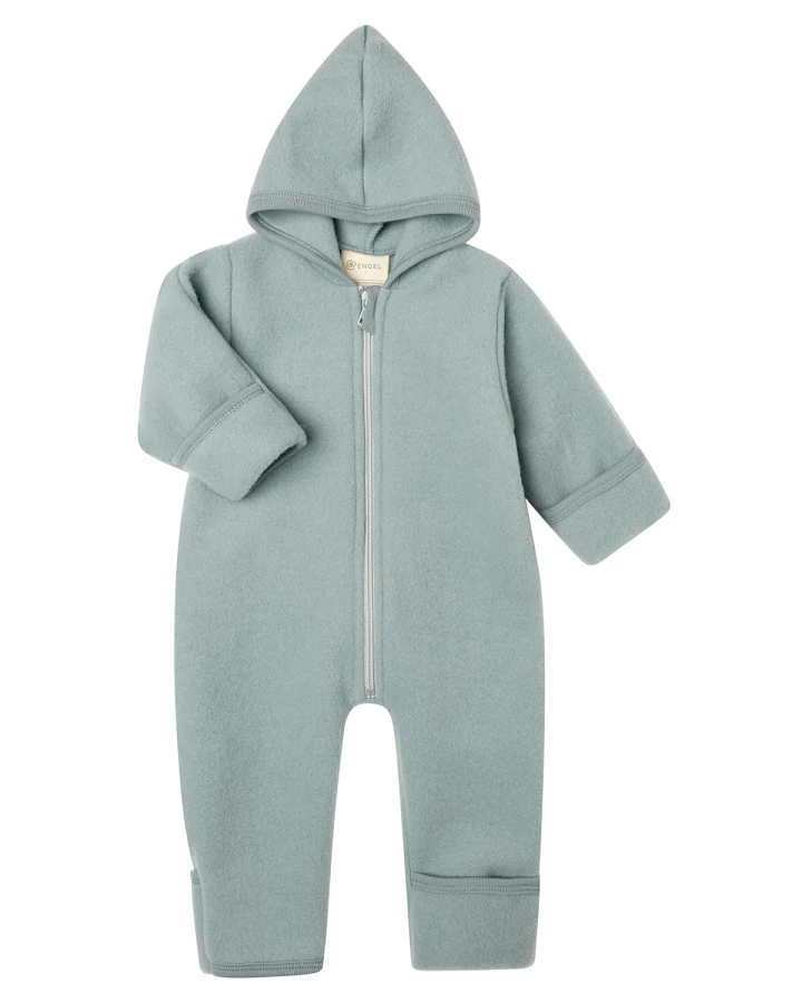 Engel - Wollfleece Overall mit Reißverschluss bergblau melange