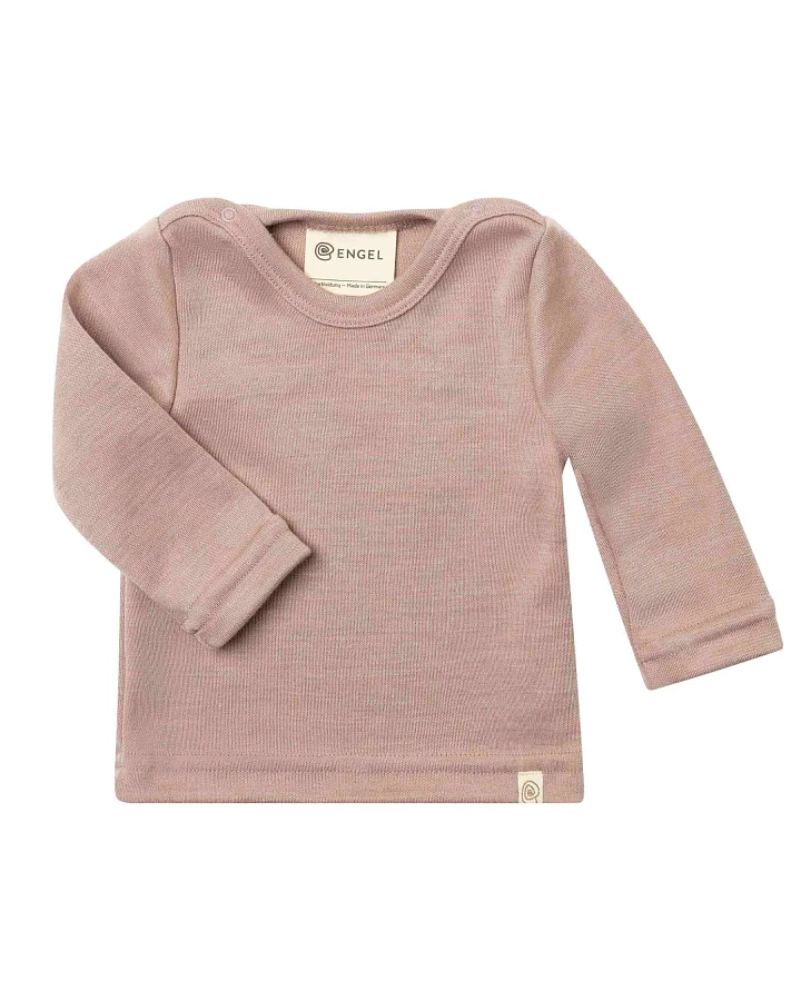 Engel - Interlock-Langarmshirt Wolle-Seide dustyrose