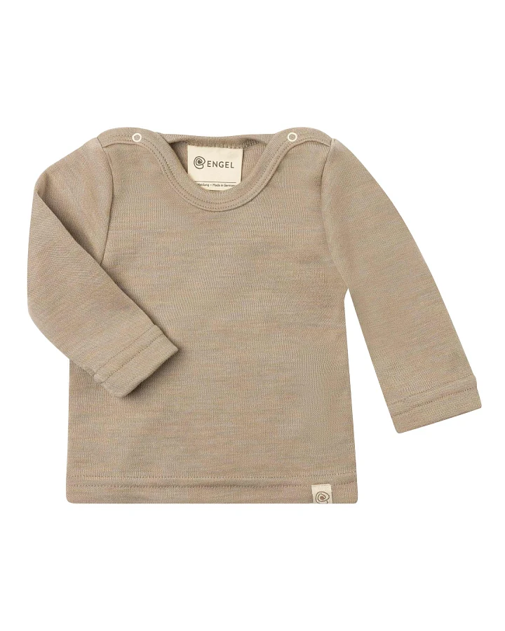 Engel - Interlock-Langarmshirt Wolle-Seide sand