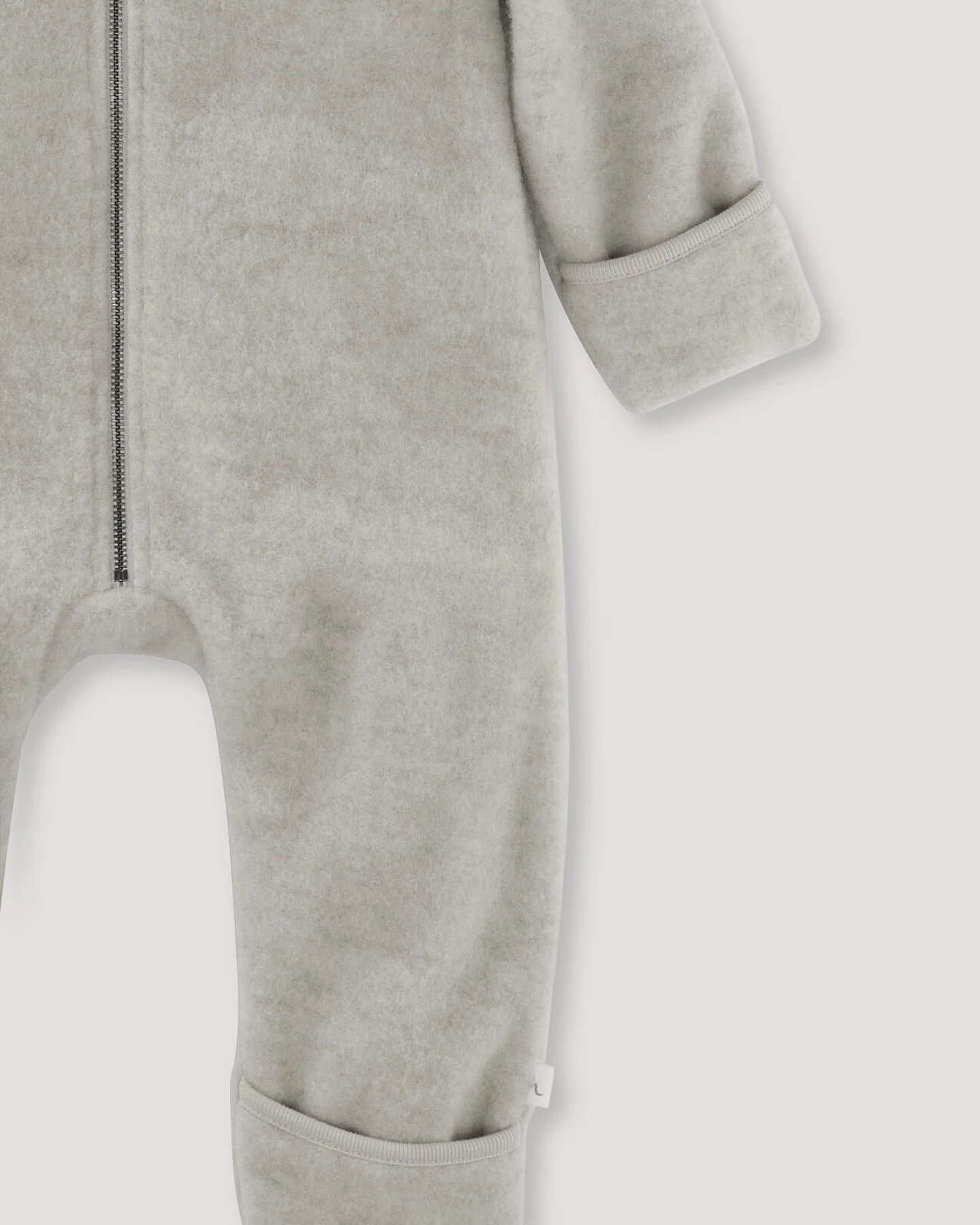 hessnatur Baby Wollfleece Overall aus Bio-Merinowolle - grau - Größe 50/56 – Ansicht 3