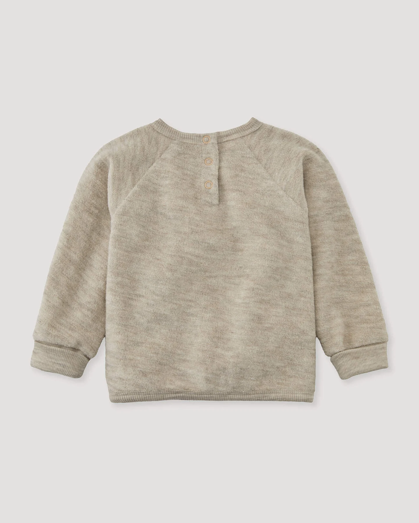 hessnatur Baby Wollfrottee Sweatshirt Raglan aus Bio-Merinowolle - beige - Größe 86/92 – Ansicht 2